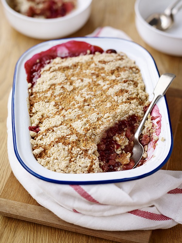 Apple and Raspberry Crumble