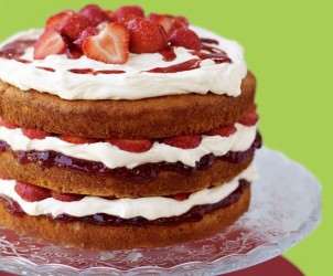 Naked Strawberry Layer Cake